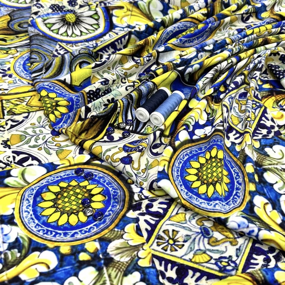 Плательный креп ДГ, шелк 95% эластан 5%, ширина 150 см