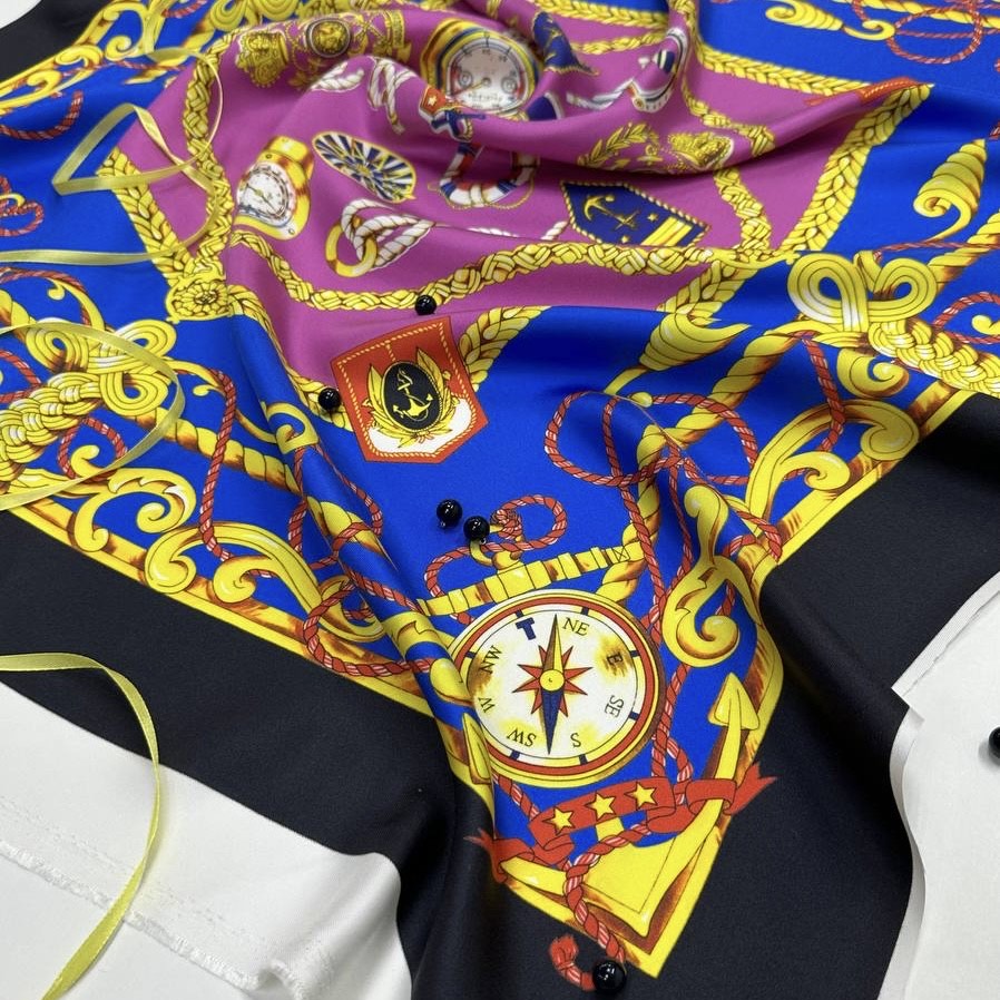 Платок, шелк 100% , 88 см х 88 см