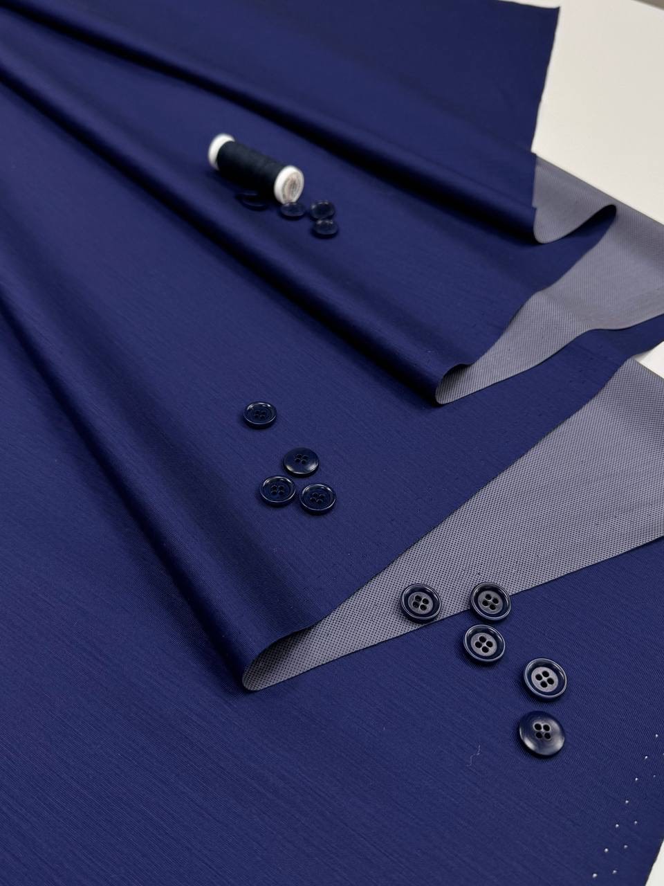 Трикотаж на мембране синий шерсть 100% шир 125 см