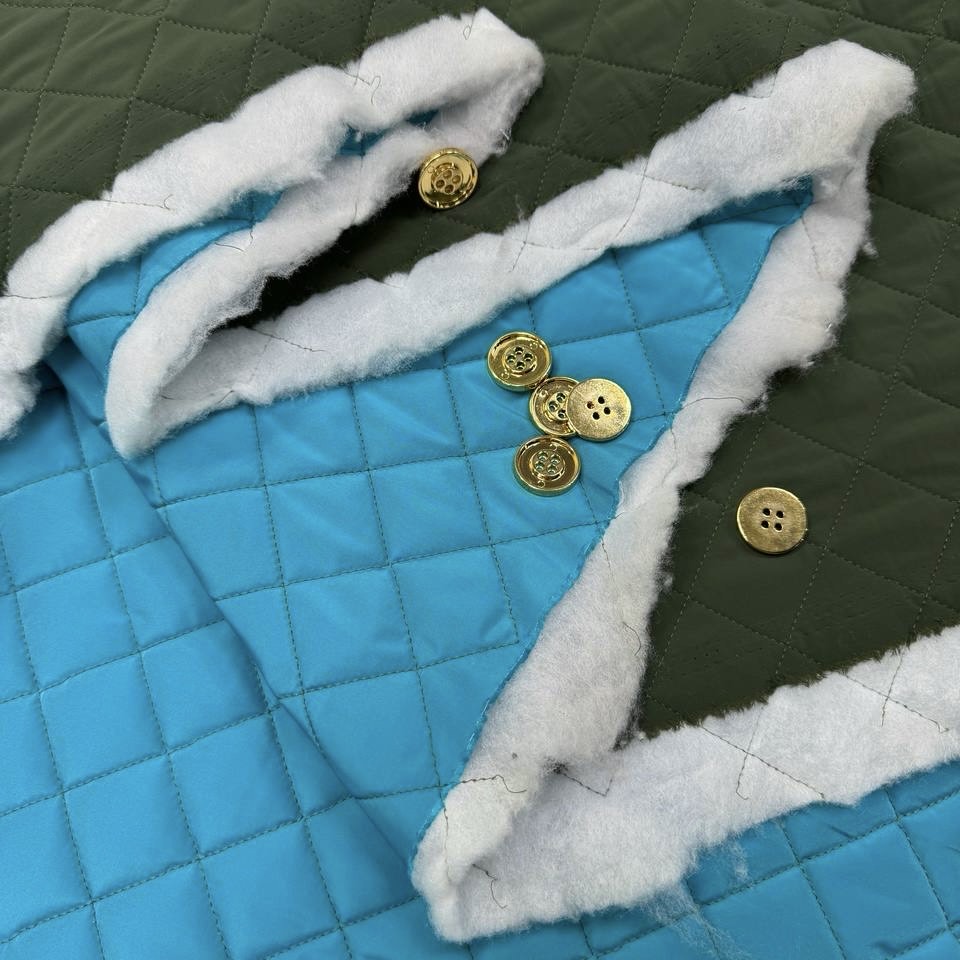 Курточная стеганная синяя шир 140