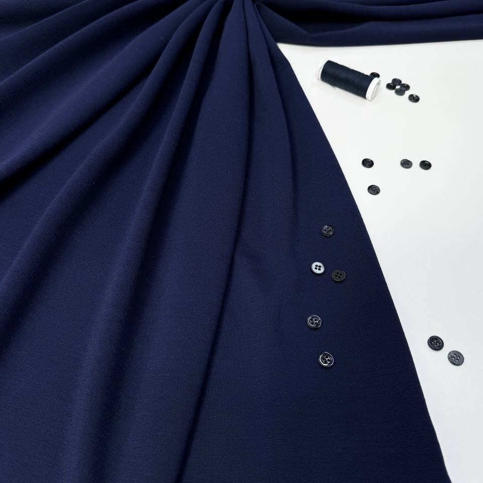 футер Зения тёмно синий шерсть шир 150 см