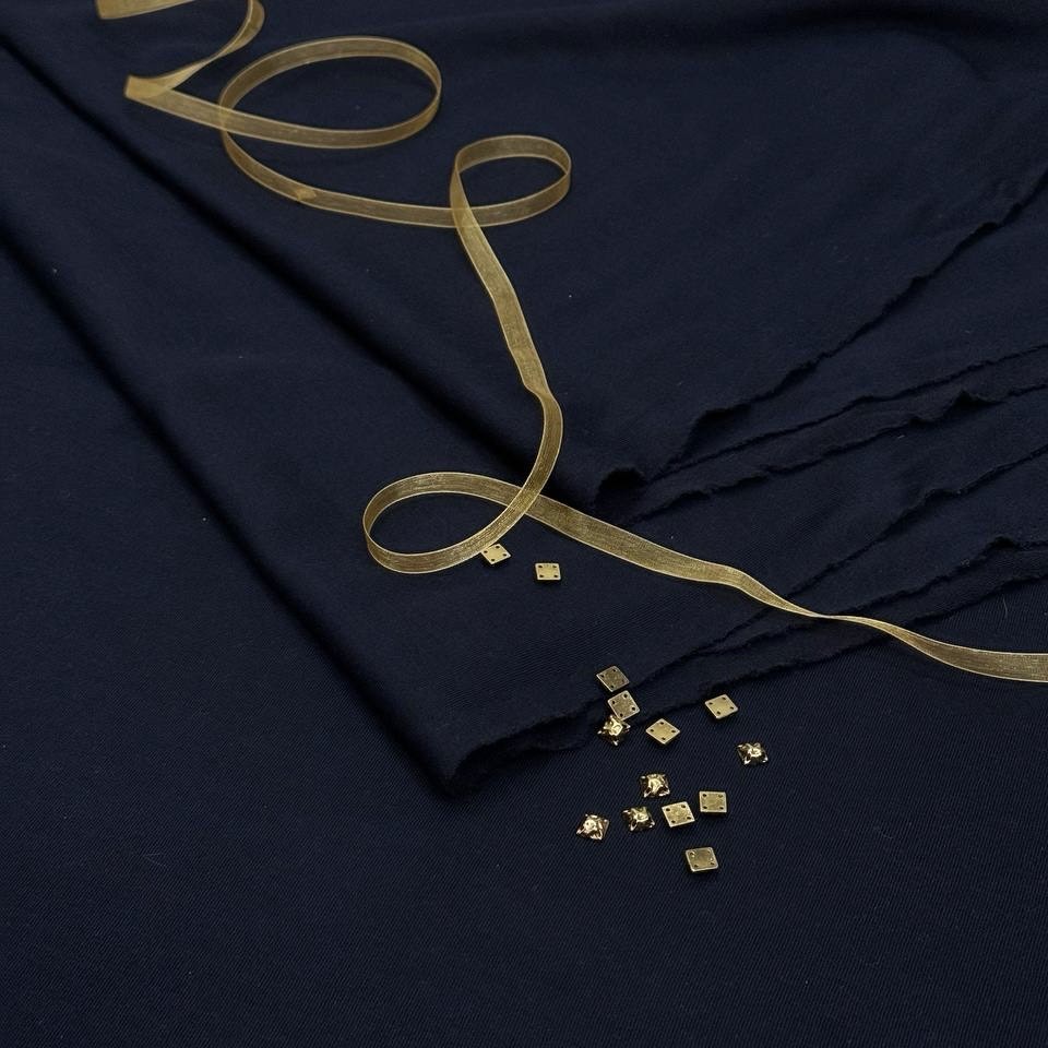 Трикотажное полотно чёрное шерсть эластан шир 160 см