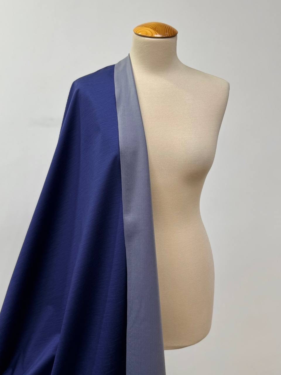 Трикотаж на мембране синий шерсть 100% шир 125 см