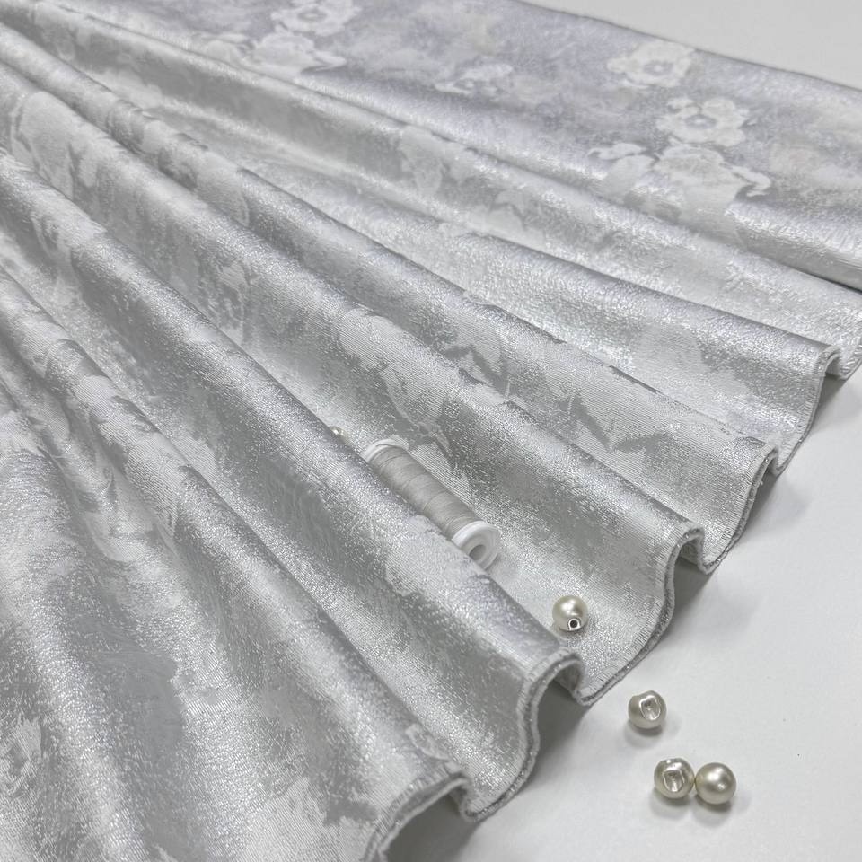 Плательная серебрю цв. вискоза шёлк синт. вол-но шир 145 см