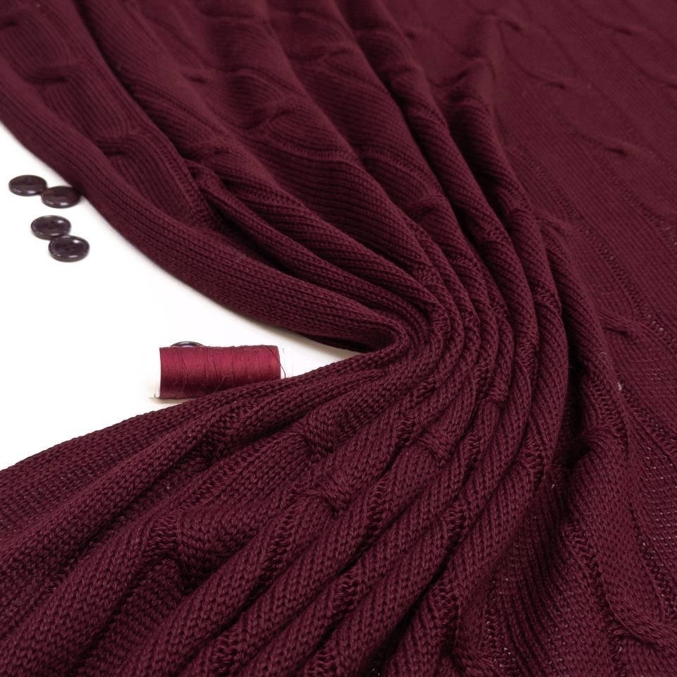 Трикотаж "Косы", шерсть 57% п\а 31% акрил 12%, ширина 120 см