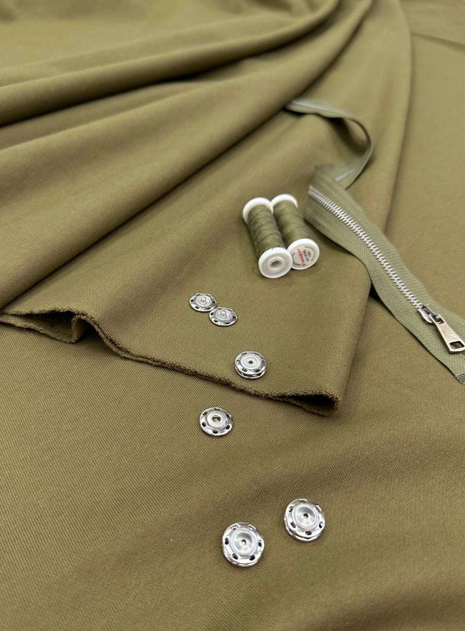 Футер оливковый хлопок шир 170 см