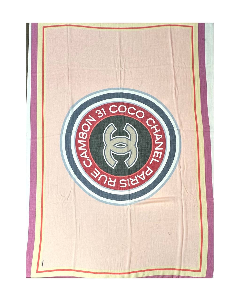 шанель розово-желтый в центре круг шерсть кашемир купон 200*135