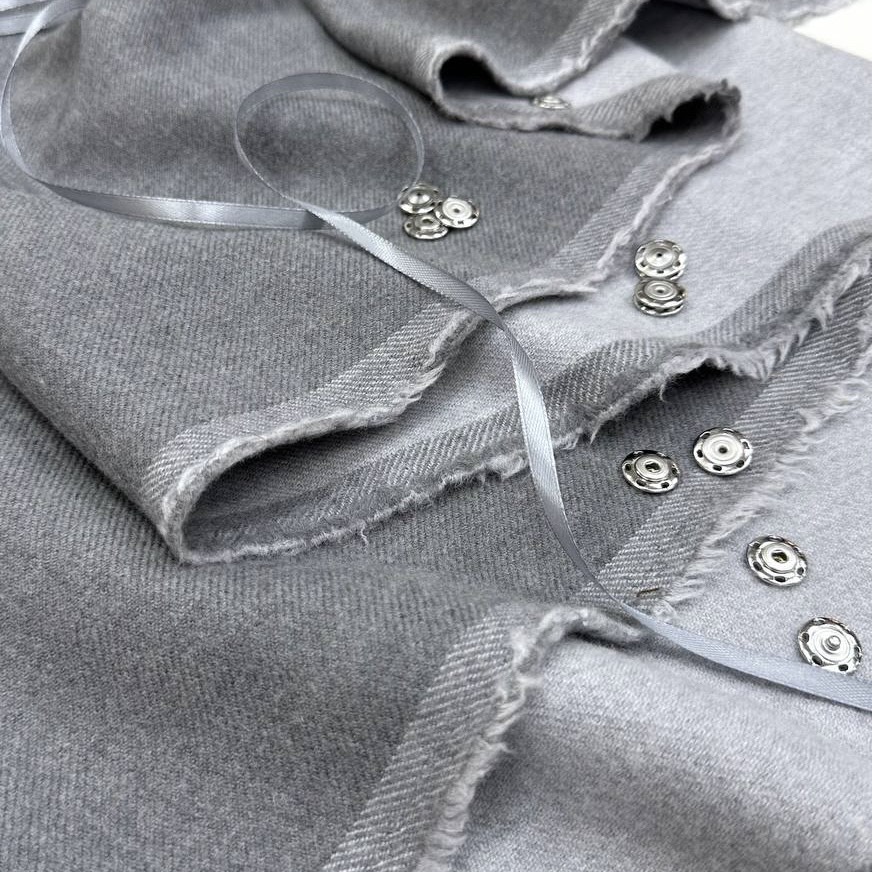 Пальтовая Фроттелли двухсторонняя В тёмно-серых оттенках