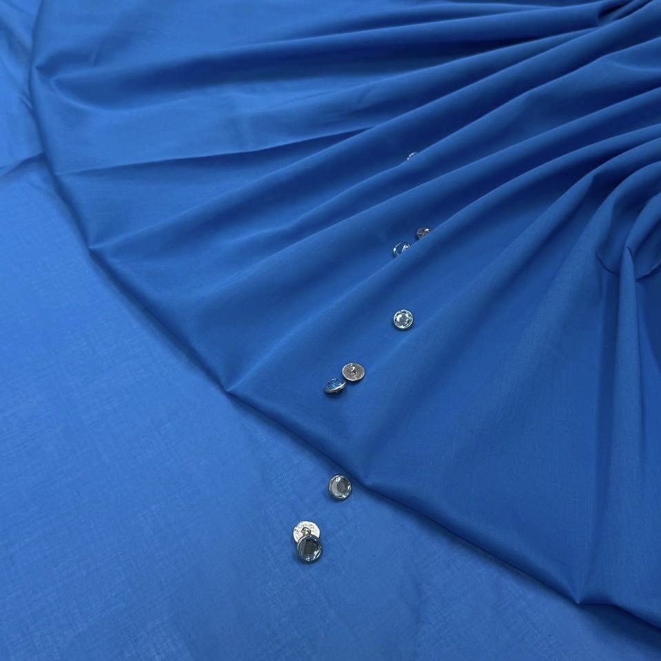 Батист Лоро Пиана Сине-голубой шёлк 30% хлопок 70%